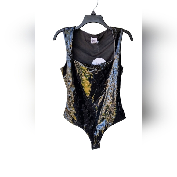 Princess Polly Bartillo Black Faux Leather Sexy Sleeveless S&M Bodysuit 6 NWT - Picture 11 of 11